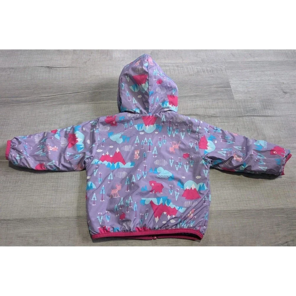 The North Face Baby Reversible Jacket Unicorns Girls Sz 12-18 Months Purple